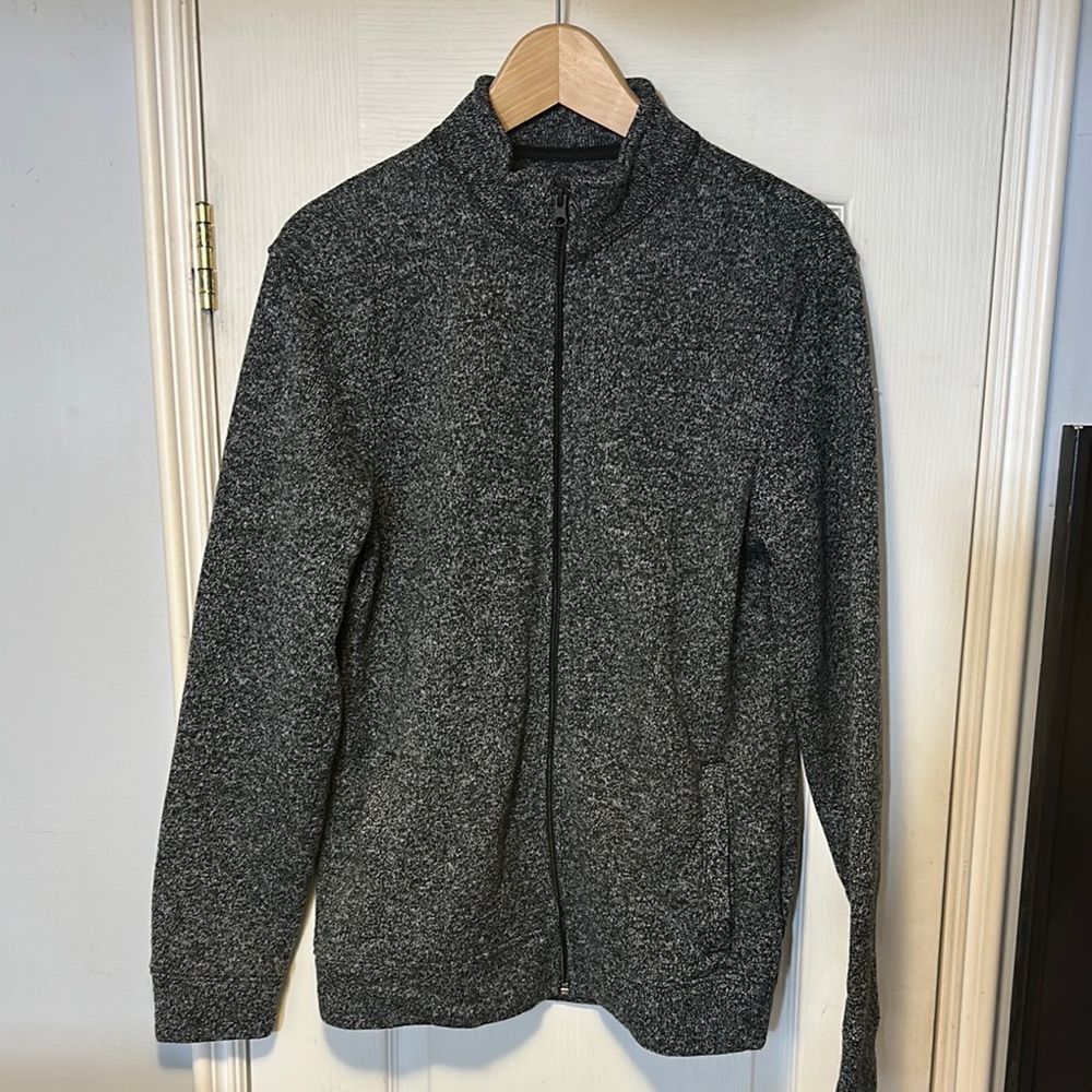 Old Navy Gray Knit Zip Up Sweater
